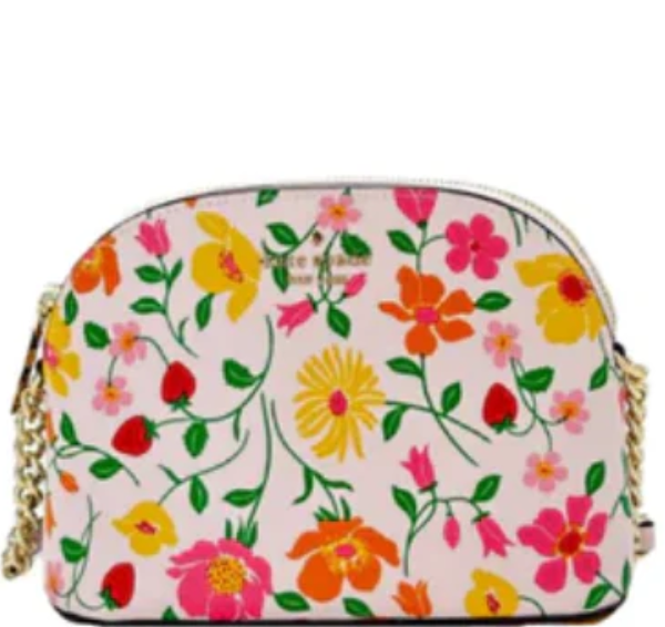 Kate Spade Spencer Small Dome Strawberry Garden Crossbody - Pink Multi