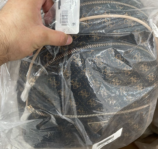 Guess Manhattan Logo Large Backpack- Brown