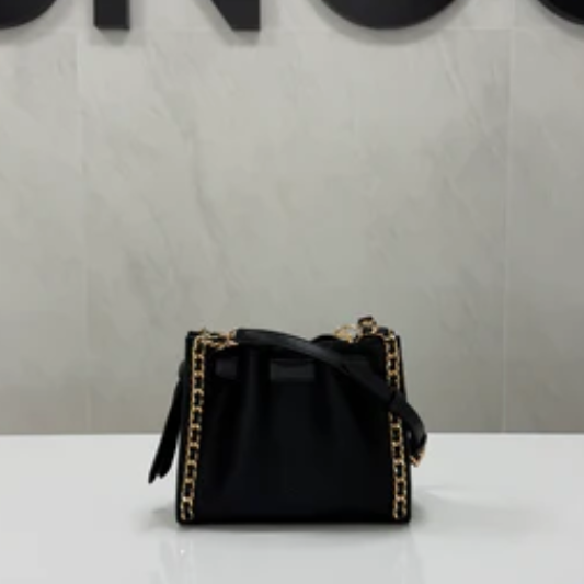 Michael Kors Mina Small Chain Crossbody Bag- Black