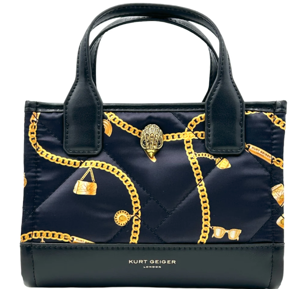 Kurt Geiger London Extra Small Quilted Recycled Square Shopper Tote Bag - Black