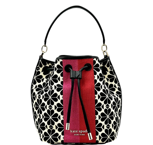 Kate Spade Spade Flower Jacquard Med Bucket Bag - Cream Multi