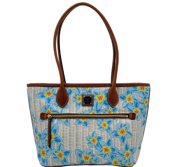 Dooney & Bourke Plumeria Large Tote Flowers Handbag -  Sky Blue Multi