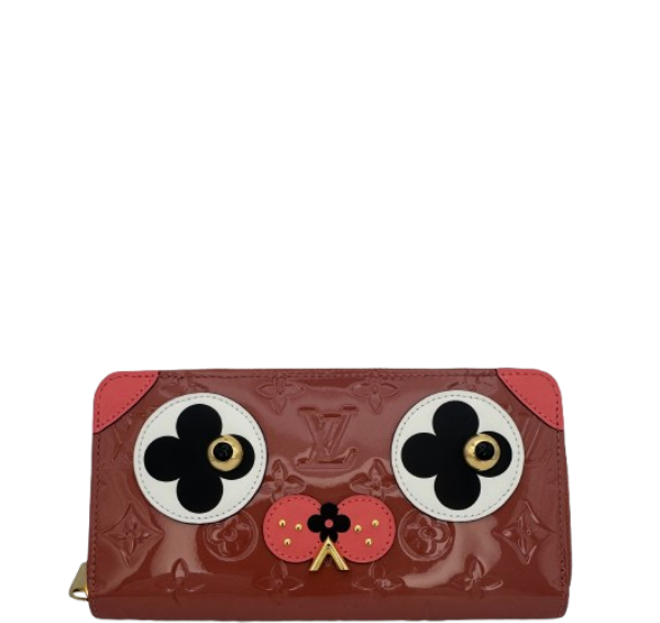 Louis Vuitton Zippy Wallet Monogram Vernis Dog Motif Patent Leather Zip Around