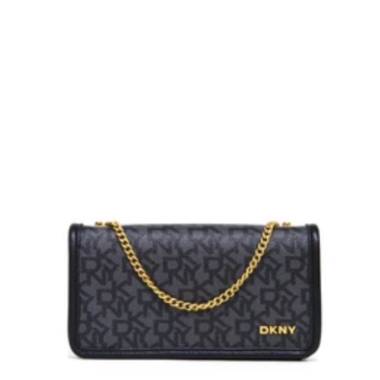DKNY Rivi Chain Clutch - Black/Gray