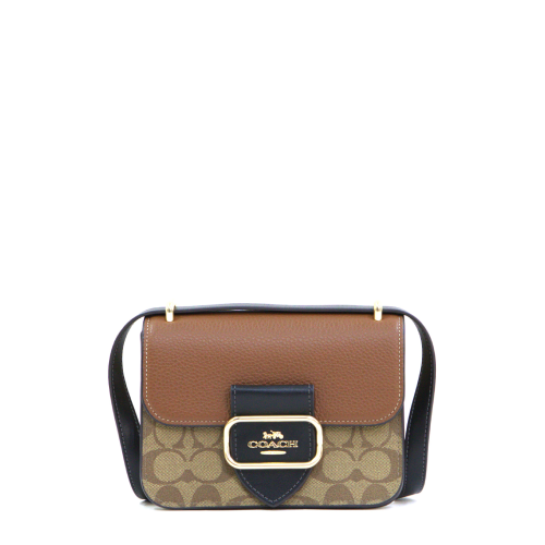 Coach Morgan Square In Colorblock Signature Canvas - Khaki Multi