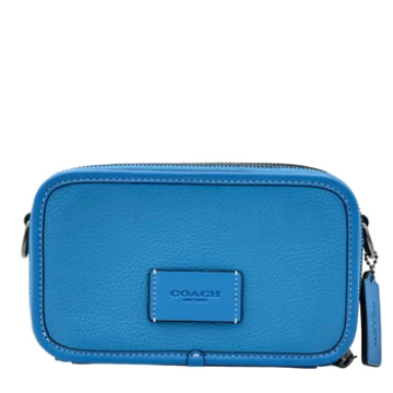 Coach Charter Slim Crossbody Bag in Pebbled Leather-Blue