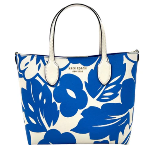 Kate Spade Bleecker Tropical Foliage Medium Crossbody Tote - Blue