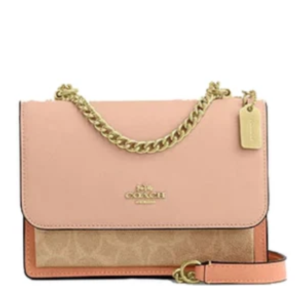 Coach Mini Klare Crossbody Bag In Colorblock Signature Canvas- Cream/Sand