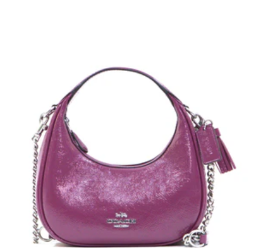 Coach Carmen Mini Crossbody Crinkled Pink Patent Leather - Pink