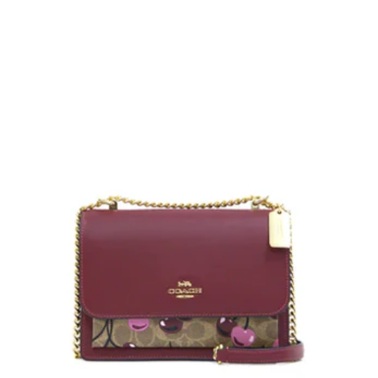 Coach Klare Crossbody Bag In Signature Canvas With Cherry Print - Tan/Multi