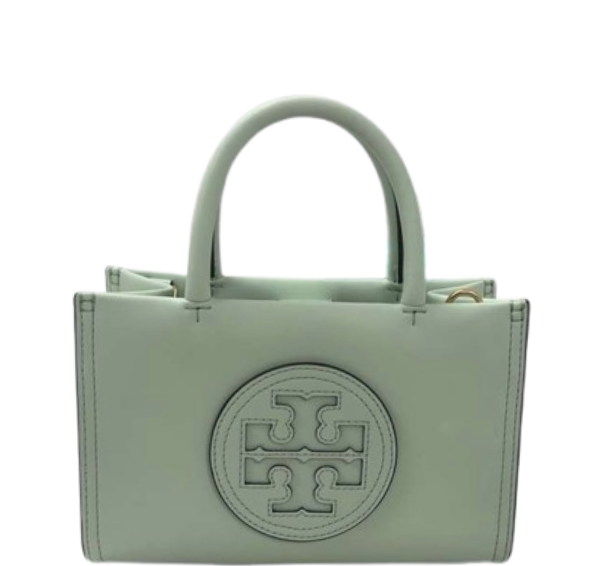 Tory Burch Mini Ella Leather Tote Bag – Green – Double T Logo Handbag New W/O Tags