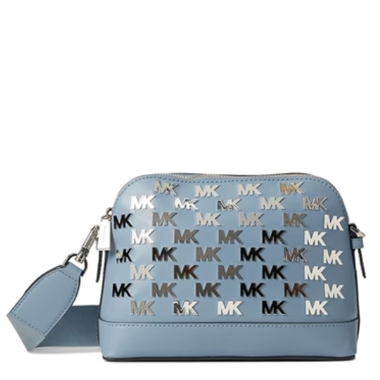 Michael Kors Jet Set Large Logo Embellished Dome Crossbody Bag- Chambray