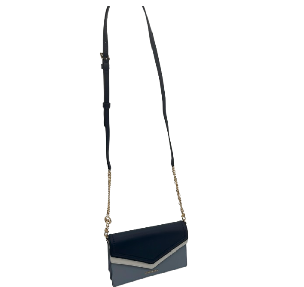 Michael Kors Colorblock Crossbody Bag – Blue & Grey – Gold Chain Strap