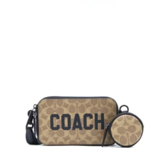 Coach Charter Crossbody Bag with Coach Graphic - Tan Multi
