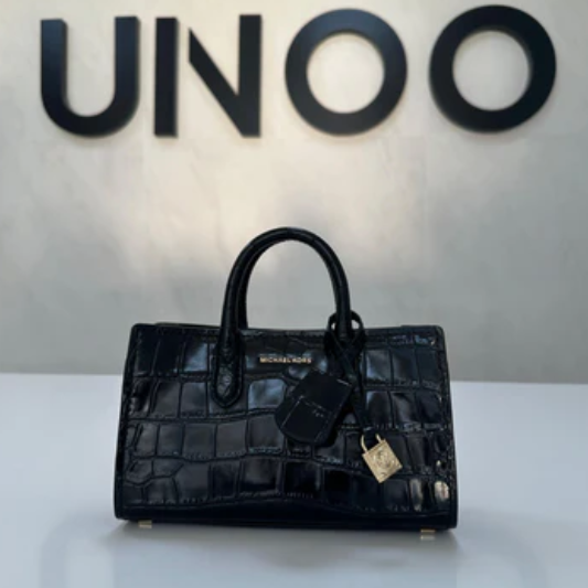 Michael Kors Scarlett Extra Small Embossed Leather Crossbody - Black