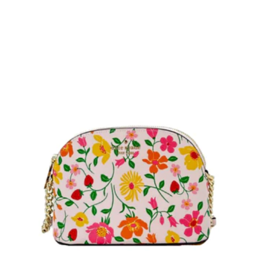 Kate Spade Spencer Small Dome Strawberry Garden Crossbody - Pink Multi