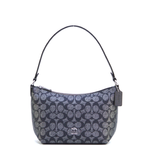 Coach Zip Top Shoulder Bag In Signature Canvas - Silver/Gunmetal Multi