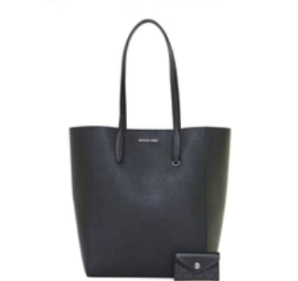 Michael Kors Vincent Large Tote With Attached Card Holder - Black