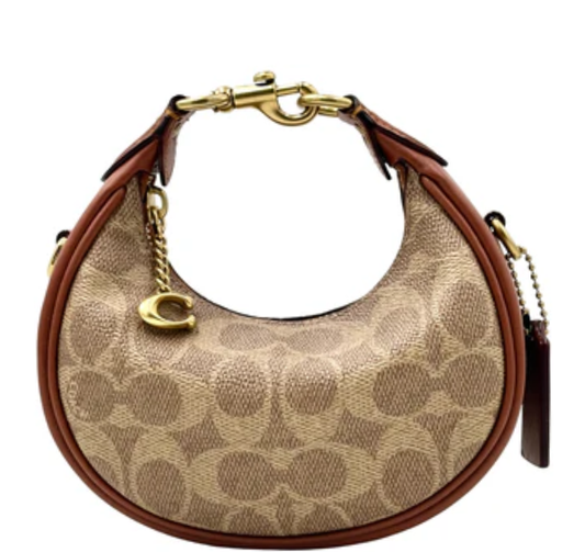 Coach Mini Jonie Bag In Signature Canvas- Brass/Tan Caramel