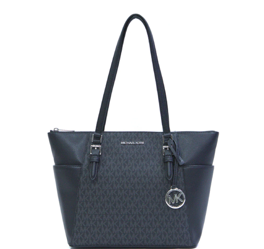 Michael Kors Charlotte Top Zip Tote Shoulder Bag - Black