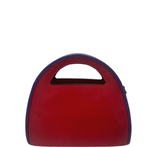 Coach Delvaux Le Mutin Red Leather Top Handle Bag with Detachable Strap
