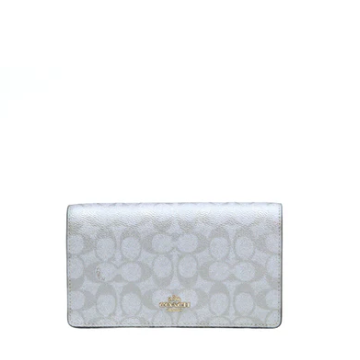 Anna Foldover Clutch Crossbody Bag In Signature Canvas - Gold/Champagne Multi
