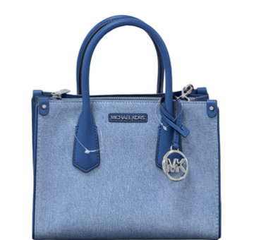 Michael Kors Maple Small Satchel Leather Crossbody- Light Denim