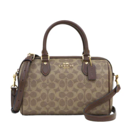 Coach Rowan Satchel Bag In Signature Canvas - Tan/Brown