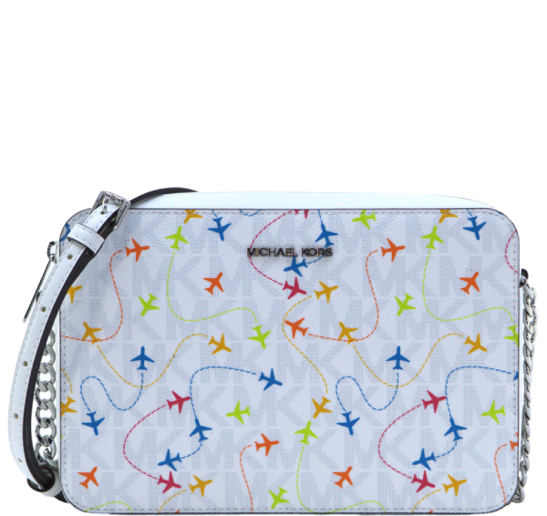 Michael Kors Jet Set Large East West Crossbody - Optic White Multi