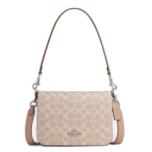 Coach Quinn Bag In Signature Canvas- Silver/  Taupe/ Sand