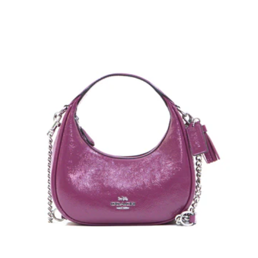 Coach Carmen Mini Crossbody Crinkled Pink Patent Leather - Pink