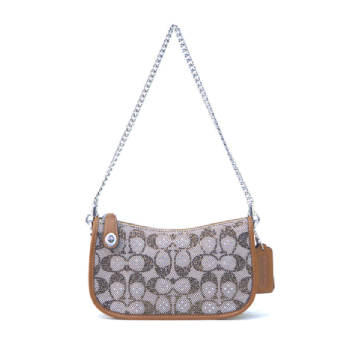 Coach Swinger 20 Crystal Signature Jacquard Shoulder Handbag - Burnished Amber