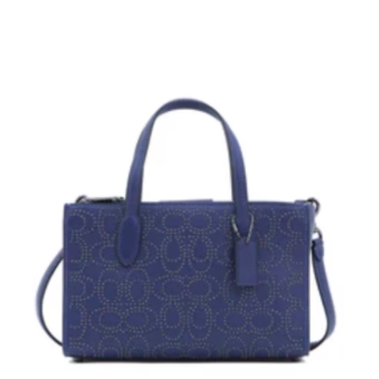 Coach Nina Small Tote Bag With Signature Rivets - Navy