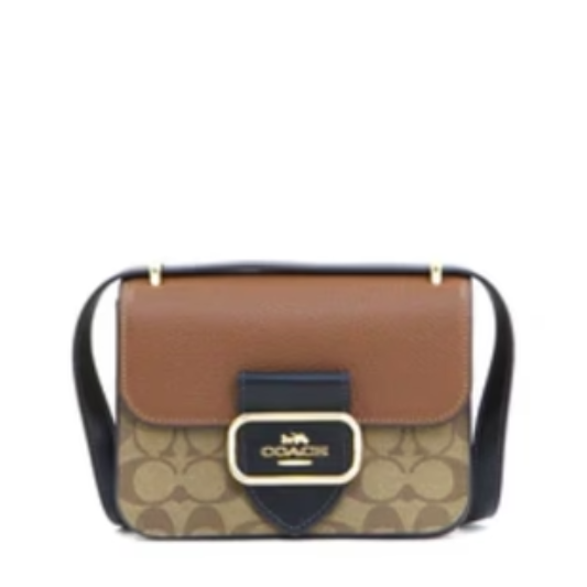 Coach Morgan Square In Colorblock Signature Canvas - Khaki Multi