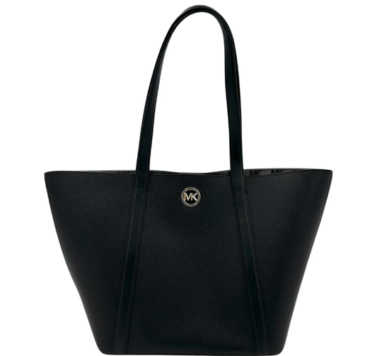 Michael Kors Hadleigh Large Double Handle Leather Tote Bag - Black