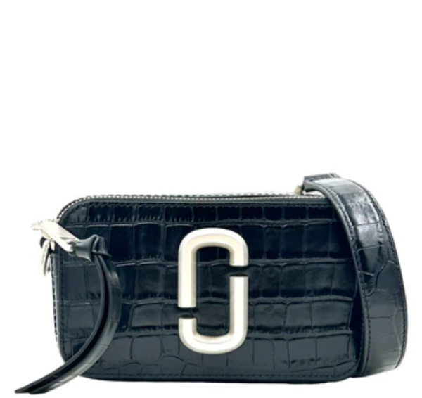 Marc Jacobs The Croc-Embossed Chain Snapshot - Black