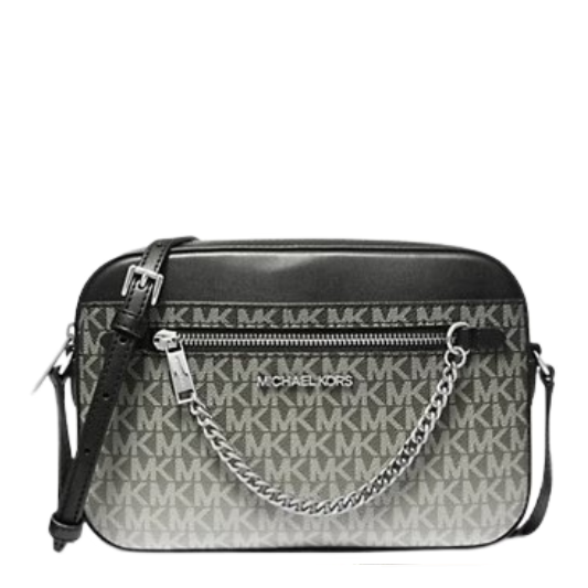 Michael Kors Jet Set Large Ombré Signature Logo Crossbody Body- Black