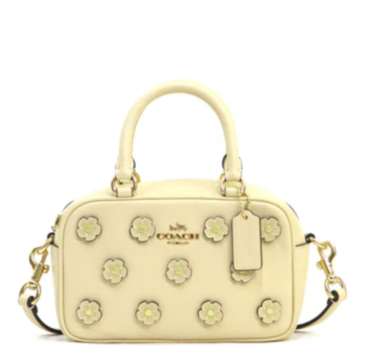 Coach Satchel Crossbody Bag With Floral Applique - Moonlight