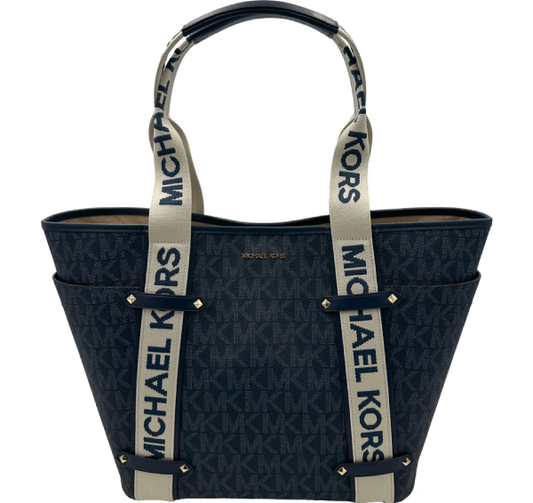 Michael Kors Maeve Large Open Tote Bag - Admiral/Pale Blue