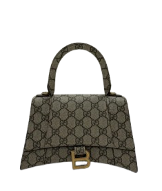 Gucci x Balenciaga Beige GG Supreme Canvas Hourglass Top Handle Bag - PRE OWNED