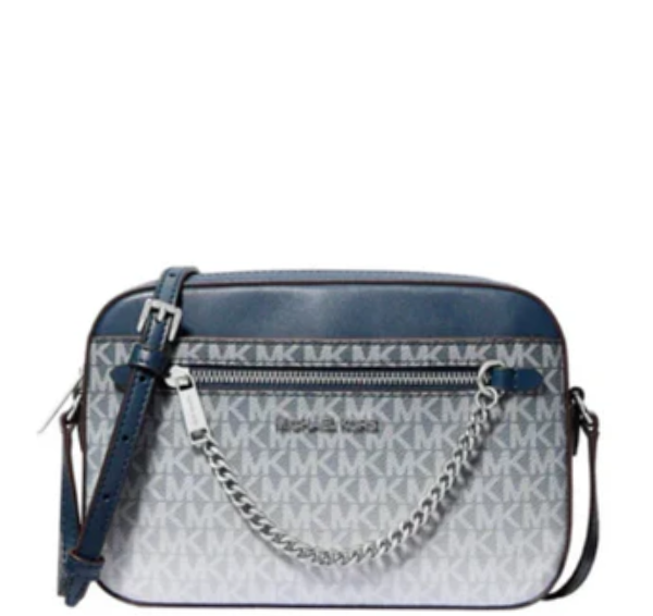 Michael Kors Jet Set Large Ombré Signature Logo Crossbody Body- Navy
