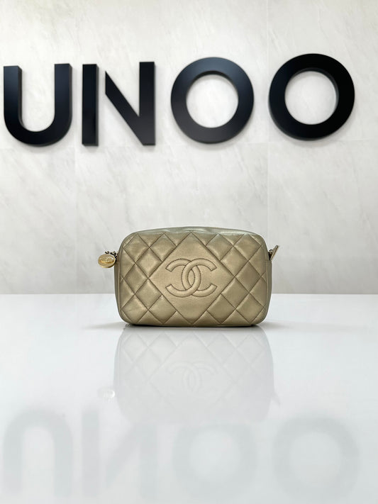 Chanel Quilted Leather Camera Bag Ivory-Beige