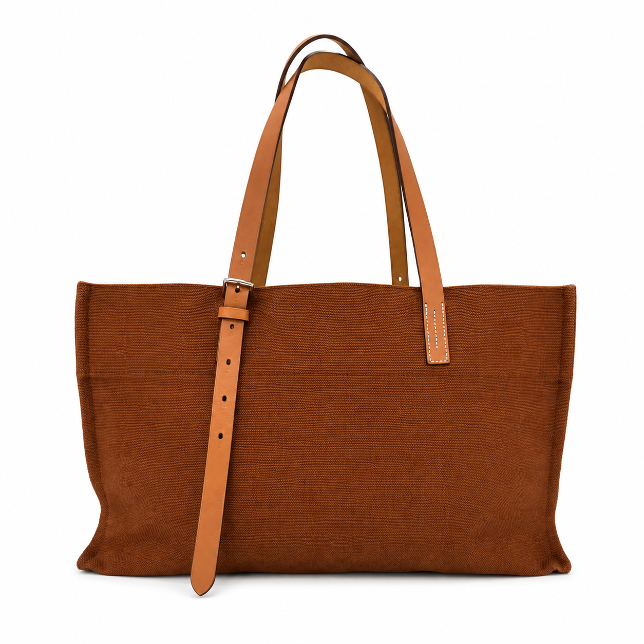Hermes Etriviere Elan Tote Bag Toile H Canvas Hunter Leather Brown 2011 France