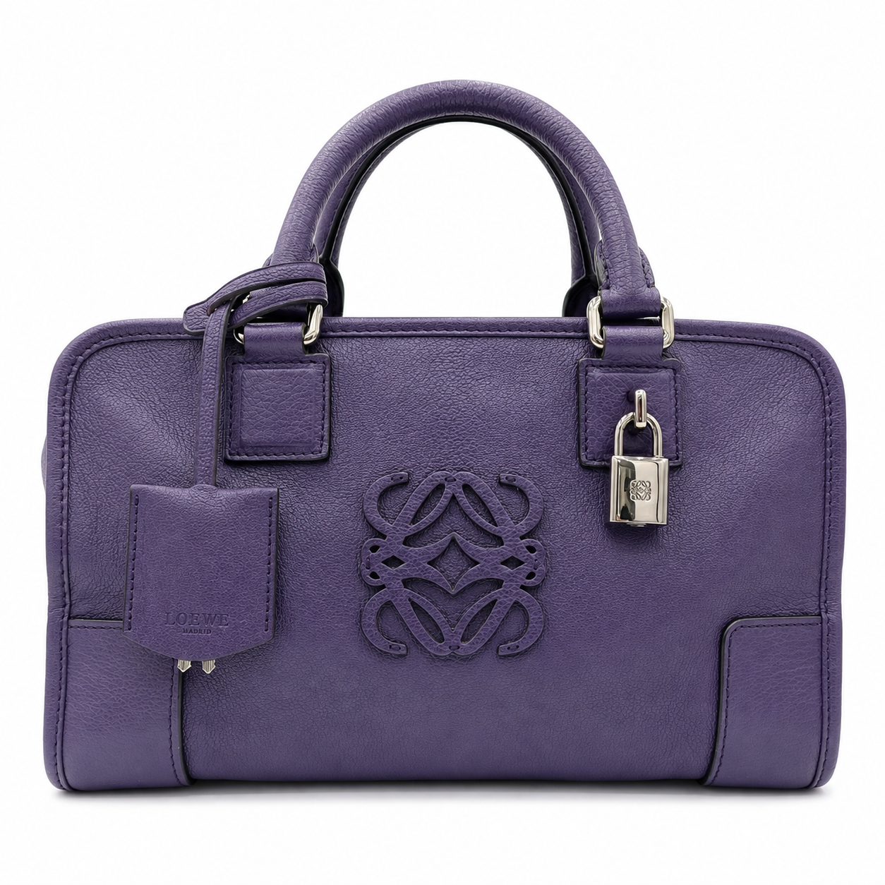 Loewe Amazona Purple Leather Top Handle Bag