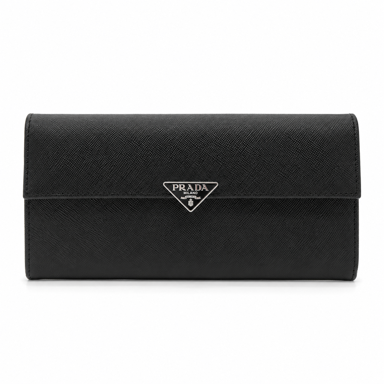Prada Black Saffiano Leather Continental Wallet