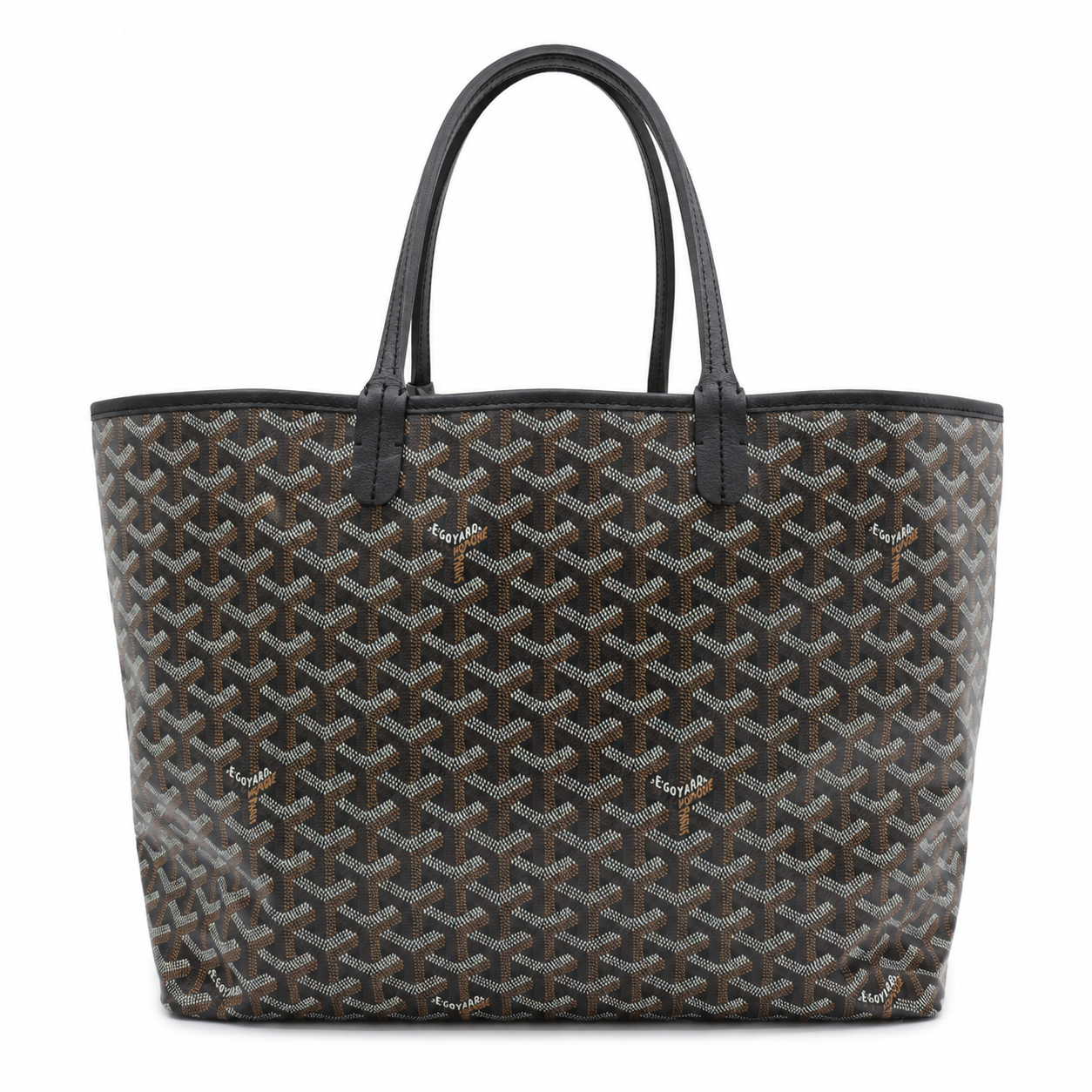 Goyard Saint Louis PM Tote Black  Goyardine Canvas Shopper Bag Pouch