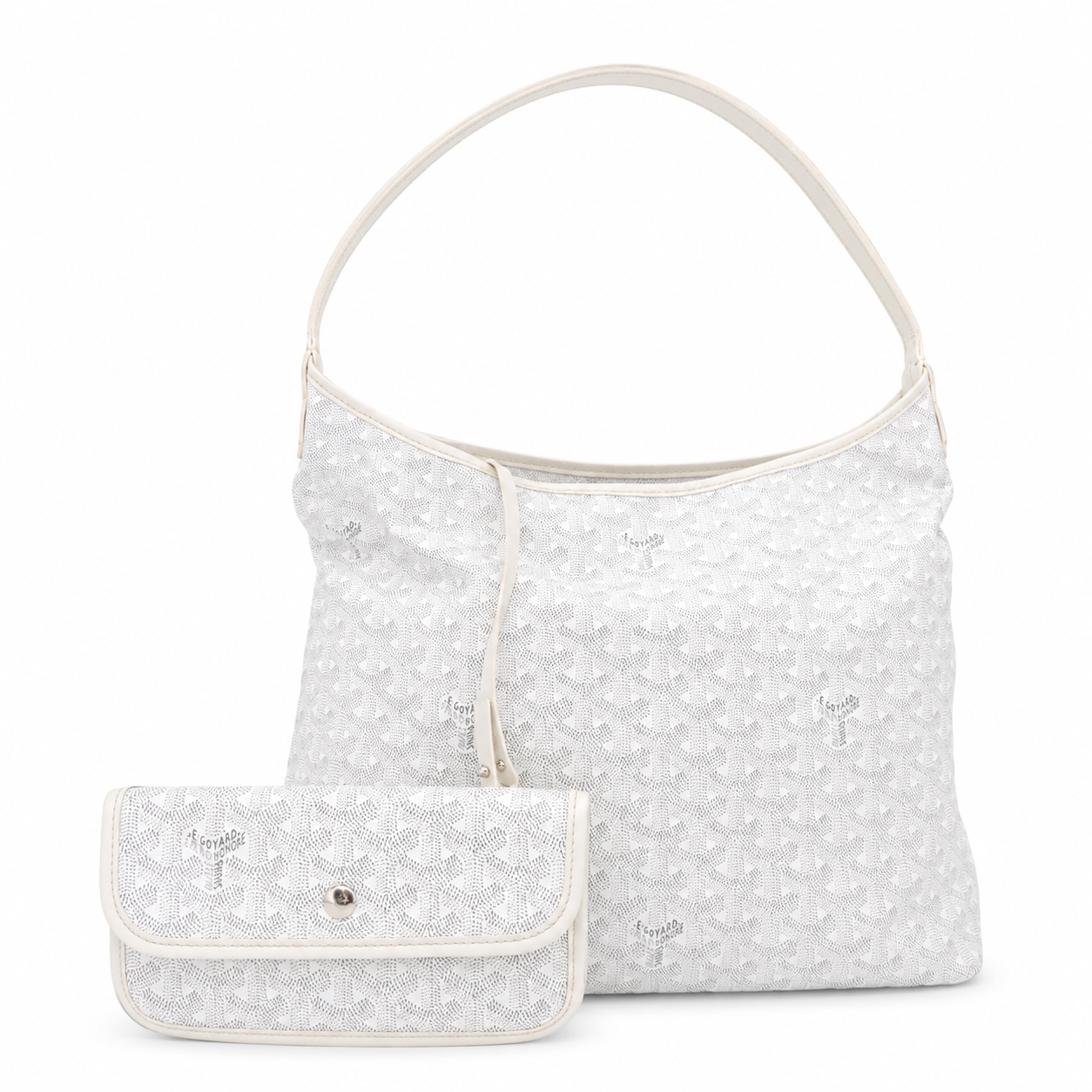 Goyard White Hobo Shoulder Bag with Matching Pouch – Good Pre-Owned Condition