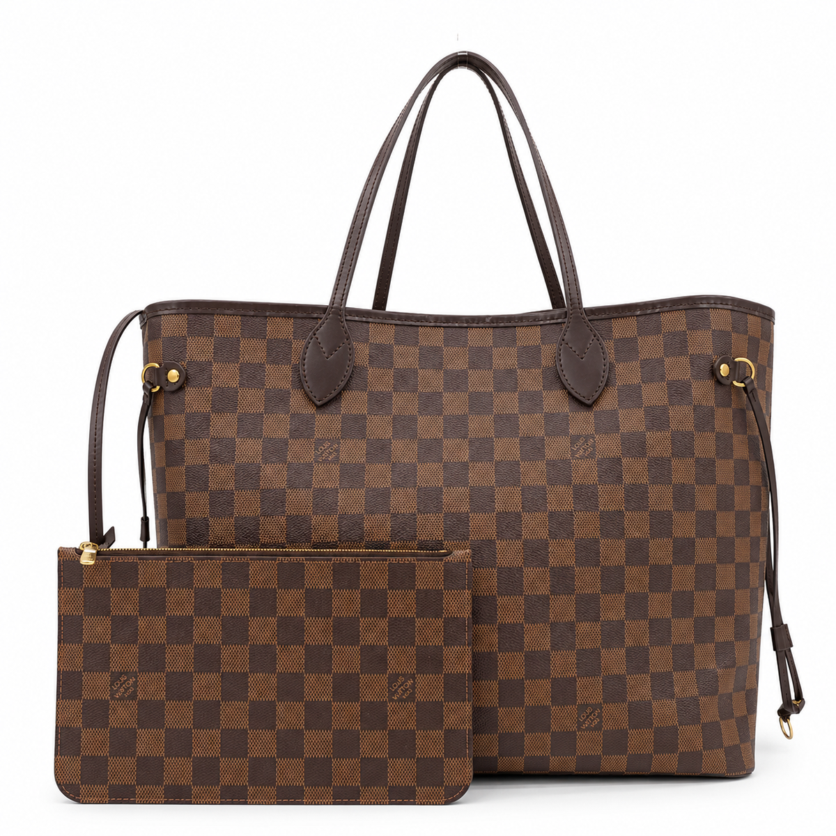 Louis Vuitton Neverfull GM Damier Ebene Tote Bag with Red Interior & Matching Pouch – Pre-Loved
