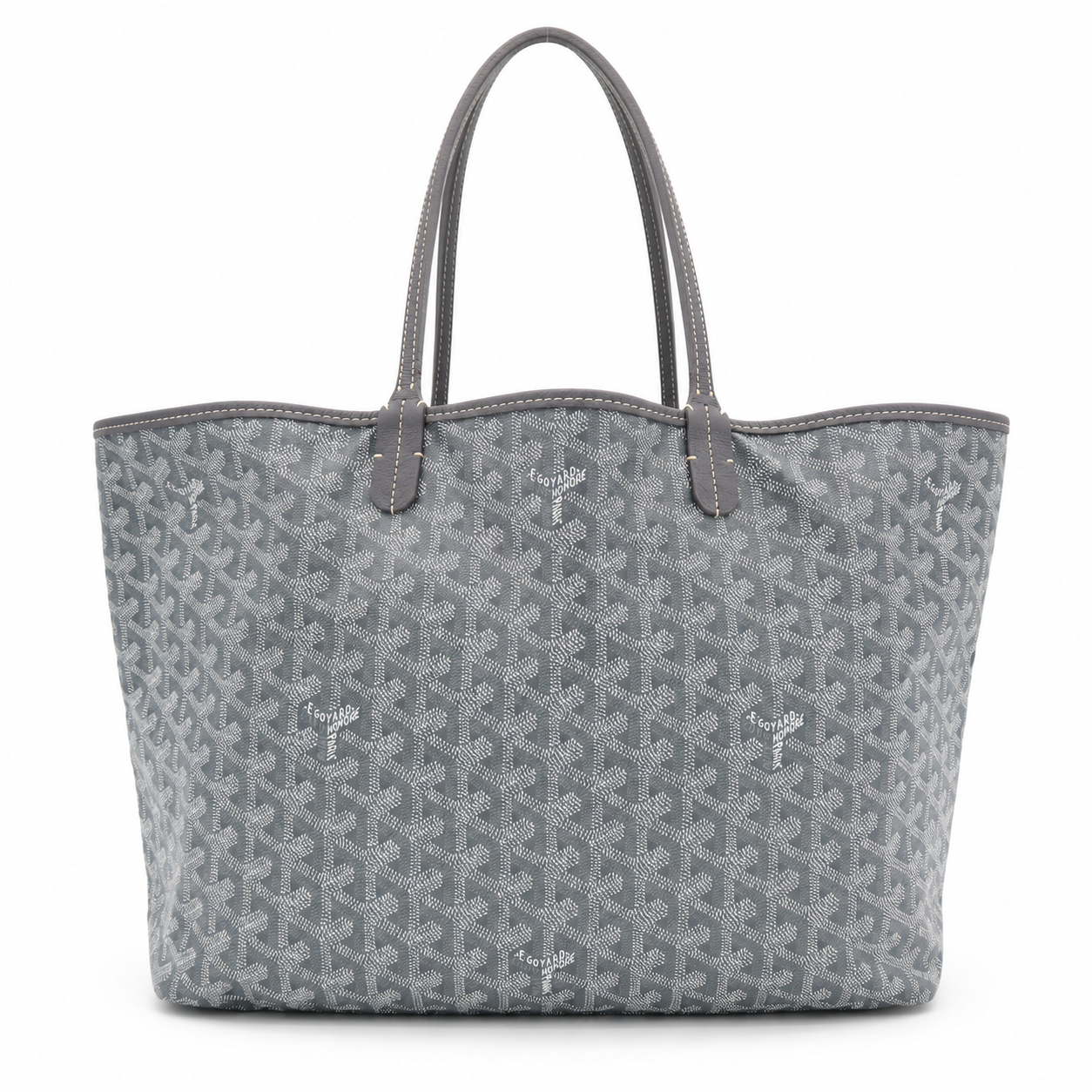 Goyard Grey Saint Louis PM Tote Bag with Matching Pouch