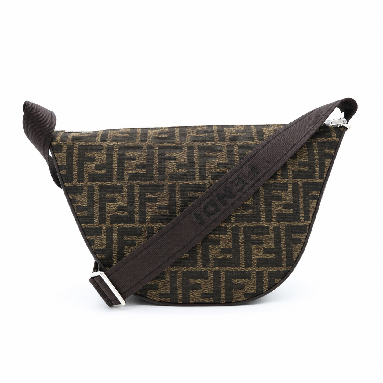 Fendi Jacquard  Crossbody  Brown - Pristine Condition